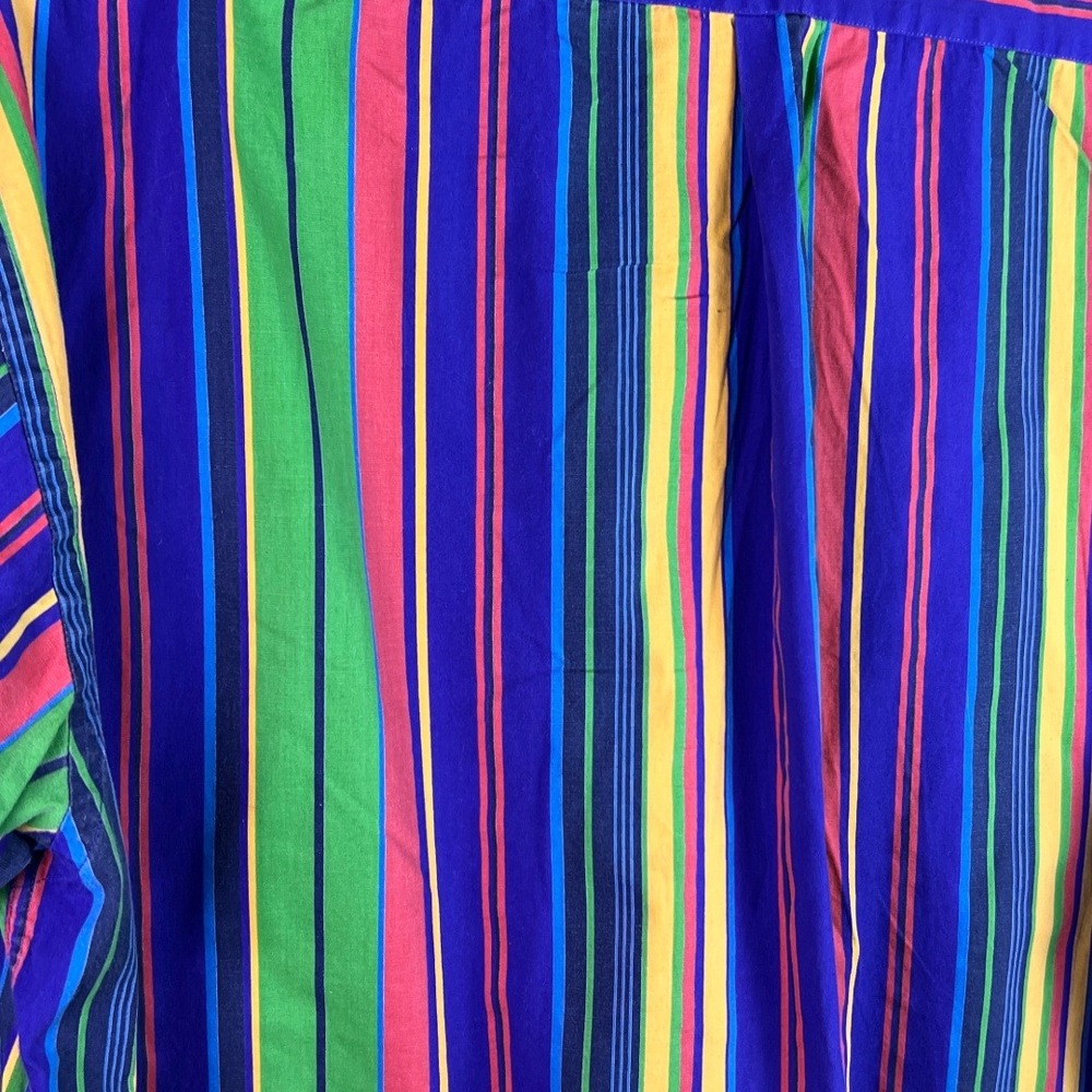 Vintage Tommy Hilfiger Striped Short Sleeve Shirt XL Multicolor Crest Logo 90s - Picture 6 of 6